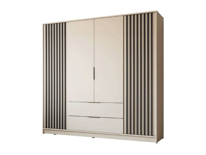 Lookway Kleiderschrank NELA 4D 206 cm Vier­türiger Schrank mit Lamellen 206/200/51 cm