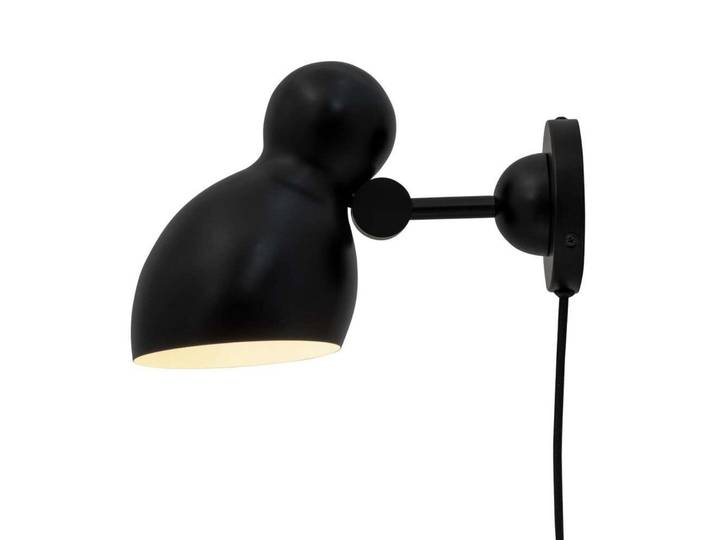 Ludo Wandleuchte, schwarz, Metall, Ø 12 cm - Dyberg Larsen - Wohnzimmer - Skandinavisch - Einflammig