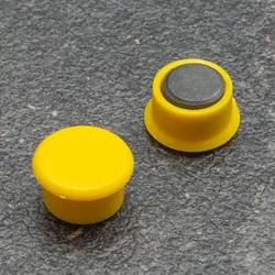 10 Büromagnet, rund 13 mm | gelb, Kunststoff, Ferrit