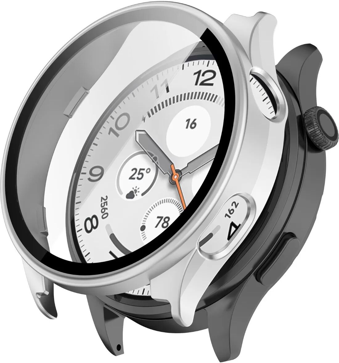 INF Schutzhülle aus PC mit gehärtetem Glas für Xiaomi Watch 5 – Vollständiger Schutz Silber