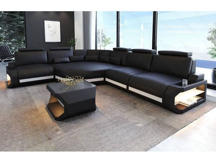Couch Asti L-Form in Leder