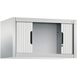 CP-Möbel Aufsatzschrank Omnispace, lichtgrau, abschließbar, mit Rollladen, Metall, 80 x 45 x 42cm