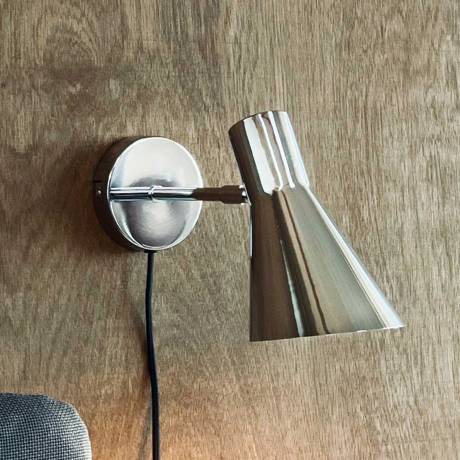 Dyberg Larsen DL12 Wandlamp Chroom met Lampenkap