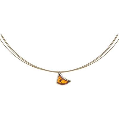 Kette mit Anhänger OSTSEE-SCHMUCK "Ostsee-Schmuck Halsreif mit Anhänger Gleiter-Alea" Gr. 42, gold, Halsketten, Damen, 42cm, Gelbgold 333, L: 42