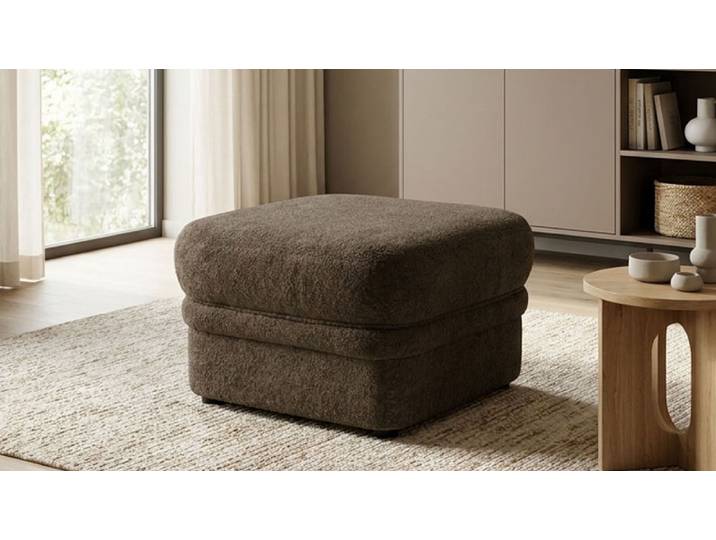 Hocker GOODPRODUCT Nyborrg 60 cm, formschönes Design für ein modernes Zuhause , braun (espresso), B:60cm H:44cm T:60cm, 100% Polyester, Hocker, Hocker, Polsterhocker passend zum Sofa, Breite 60 cm, individuell kombinieren