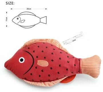 Uplift Essentials 3D Simulation Catnip Interactive Plush Fish Toy pink tailed Bream