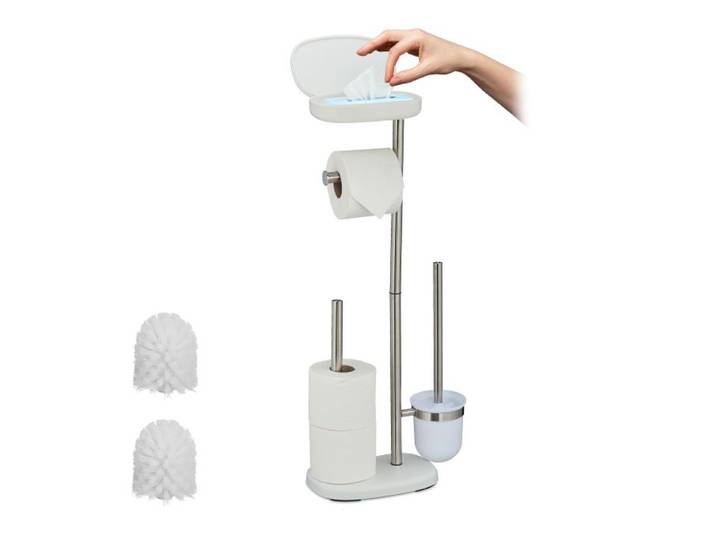 Relaxdays Toiletbutler rvs met bakje