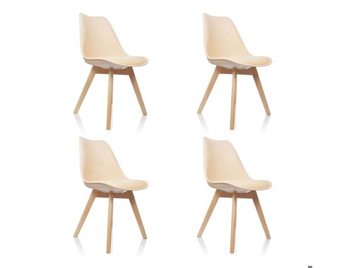 Chaise à coque - hjh OFFICE - SCANDI 4 - Beige - Plastique