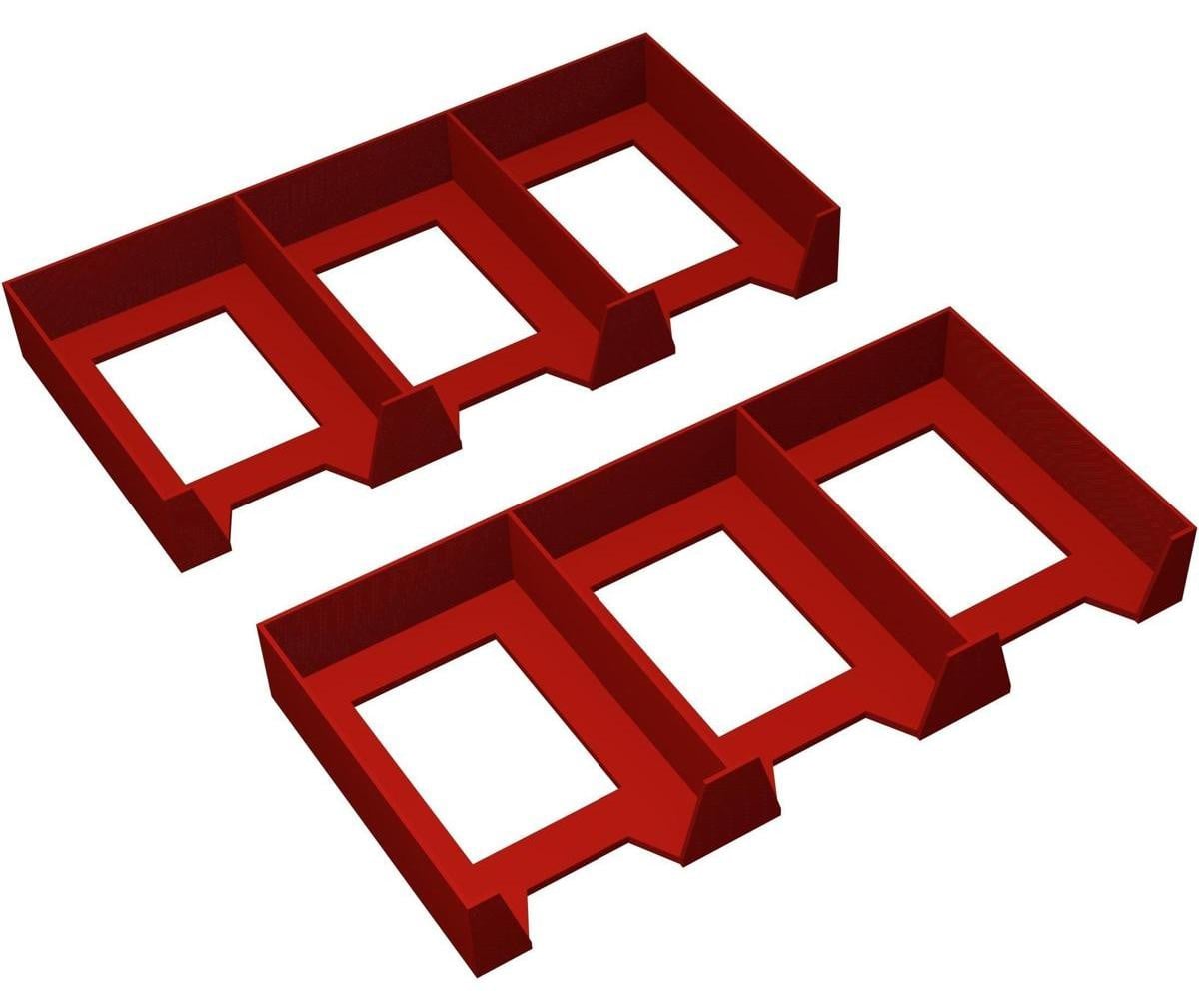 Feldherr Kaarthouder set voor Catan, 2-delig, kersenrood