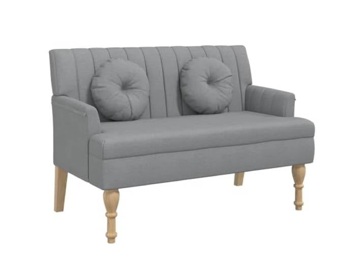 vidaXL Sitzbank mit Kissen Hellgrau 113x64,5x75,5 cm Stoff