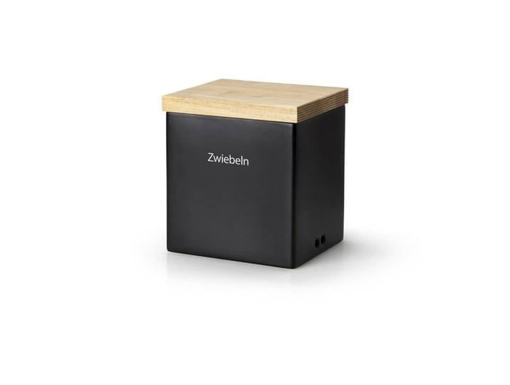 Vorratsdose Continenta 1 Stk Keramik/Holz T 15.5 cm - Farbe: Schwarz - Vorratsdose