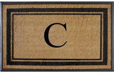 "A1 Home Collections Markham Border Natural Flocked Rubber Large Doormat 30""x48"""