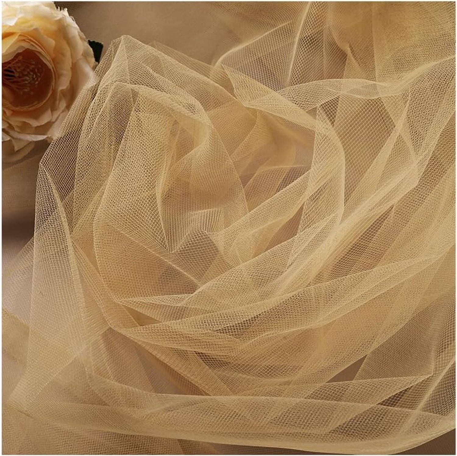 Transparante polyester tule decoratiestof voor doe-het-zelf kleding, jurken en gordijnen