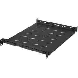 Intellinet 19"Fachboden variable Schienen 350mm tief schwarz, Serverschrank Zubehör, Schwarz