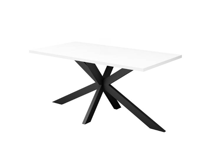 Esstisch Raghen 160 x 90cm Schwarz/Braun/Matt Weiß Sternförmig