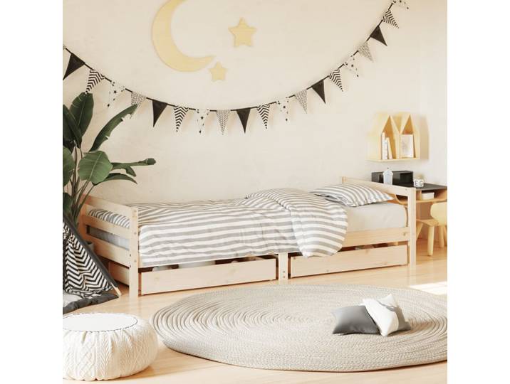 vidaXL Kinderbett mit Schubladen 80x200 cm Massivholz Kiefer