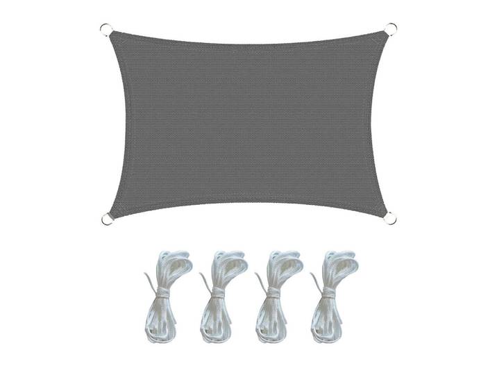 Mobili Rebecca Sonnensegel Grau 300/400/1 cm, Kunststoff, Rechteckig, 300x400 cm, Sonnenschutz, Sonnenschirme