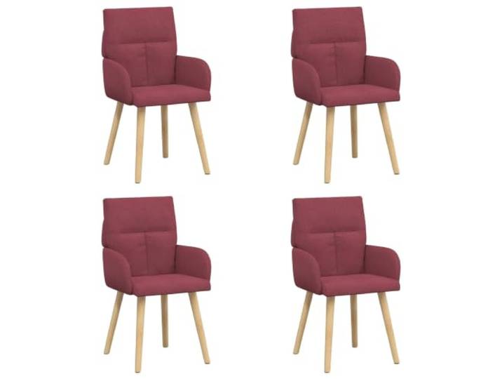 KKgypkn Esszimmerstuehle 4 Pcs Stoff Weinrot 60 x 56 x 96 cm Metallrahmen, Atmungsaktive Polyesterbezuege, Flache Armlehnen, Pflegeleicht