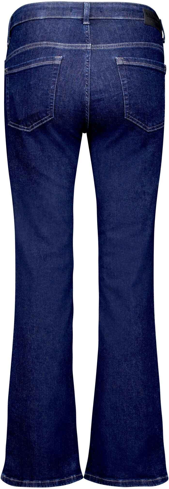 Bootcuthose BETTY BARCLAY "Flared Cut-Jeans mit aufgesetzten Taschen", Damen, Gr. 40, EURO, blau (dunkelblau), Obermaterial: 92% Baumwolle CO. 6% Elastomultiester ELE. 2% Elasthan EL., Hosen Bootcuthose