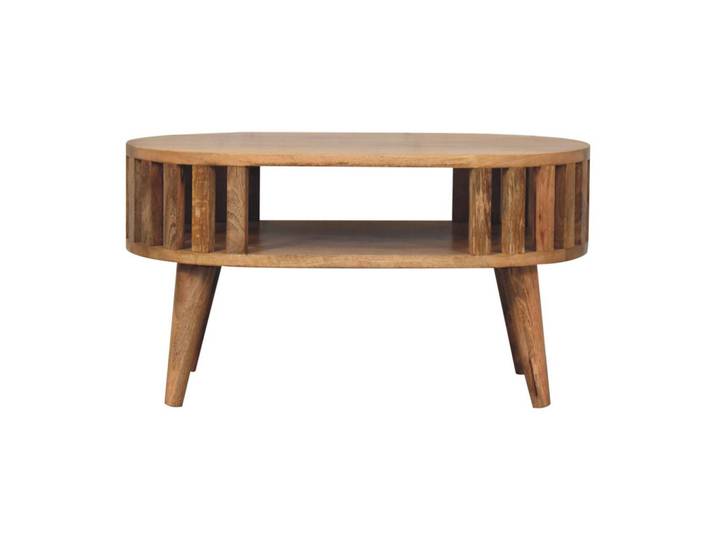 Artisan Furniture Kaffetisch Ariella mit Eichen-Finish, Beige, Holz, Echtholz,Mangoholz, Holz Optik, Rechteckig,Rechteckig, 65x35x45 cm, Wohnzimmer, Wohnzimmertische, Couchtische