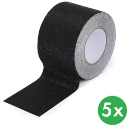 Antirutschband für feuchte Umgebungen, 100 mm x 18,3 m, 5 Stk, wasserdicht, schwarz