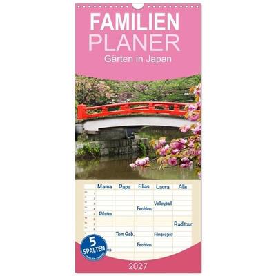 Familienplaner 2027 - Gärten in Japan mit 5 Spalten (Wandkalender, 21 x 45 cm) CALVENDO