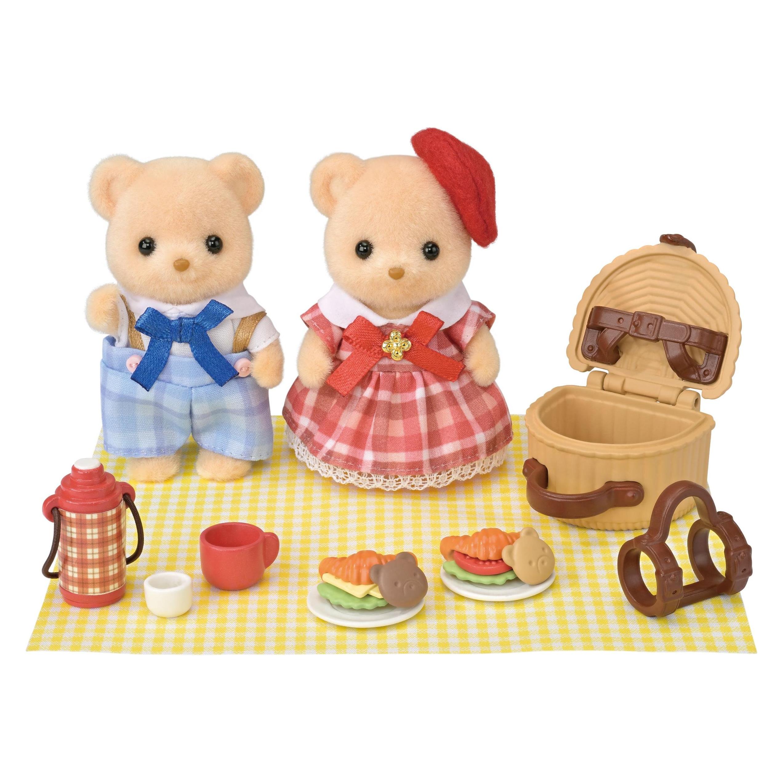 Sylvanian Families SYLVA Biscuit Bear Sister & Brother - Delicious Picnic (5852)