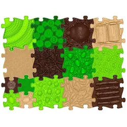 Muffik, Spielteppich + Spielmatte, Mata Sensoryczna Ortopedyczna Zestaw15w1 Nature 15 Puzzli Sensoryka / Mfk-097