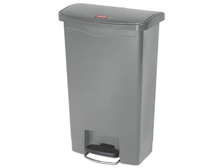Rubbermaid Commercial Products Slim Jim Tretmülleimer aus Kunststoff 50 l Innenraum-Mülleimer für Medizin, Büro, Gewerbe, Küche und Bad Grau 1883602