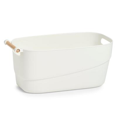 Organizer ZELLER PRESENT, weiß (weiß, natur), B:40cm H:18cm T:21,5cm, Holz teilmassiv, Polypropylen, Aufbewahrungsboxen, Aufbewahrungsbox, Kunststoff
