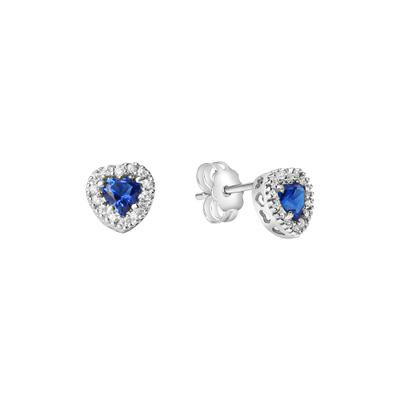 Paar Ohrstecker VIVANCE "375/- Weißgold Zirkonia blau und weiß", weiß (weiß, blau), Ohrringe, Damen, one-size, Gold