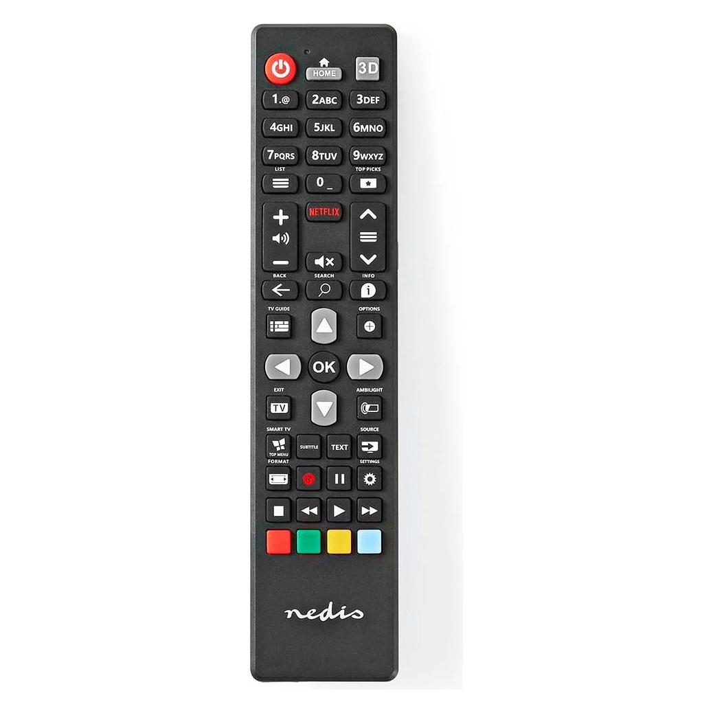 Nedis Ersatz Fernbedienung Passend für: Philips Fest 1 Gerät Ambilight Button/Netflix Button Infraro (Gerätespezifische Fernbedienung, Miracast) (TVRC41PHBK)
