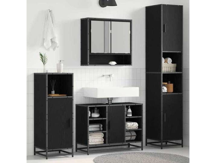 Magnifique Meubles de salle de bain Chêne noir - Résistance à l'humidité &3366