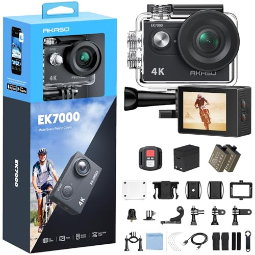 AKASO Action Camera 4K 30fps 20MP met WiFi en 170 graden ultrabreedbeeld