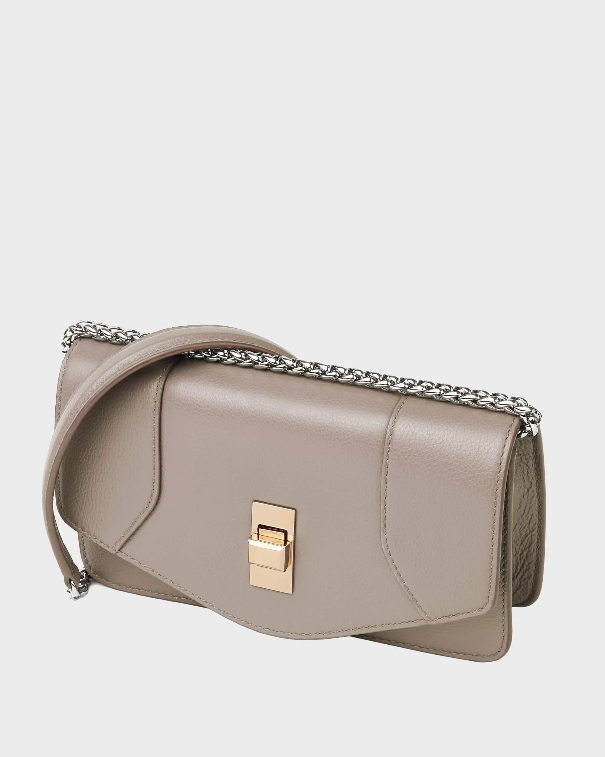 Mikro-Schultertasche Beige