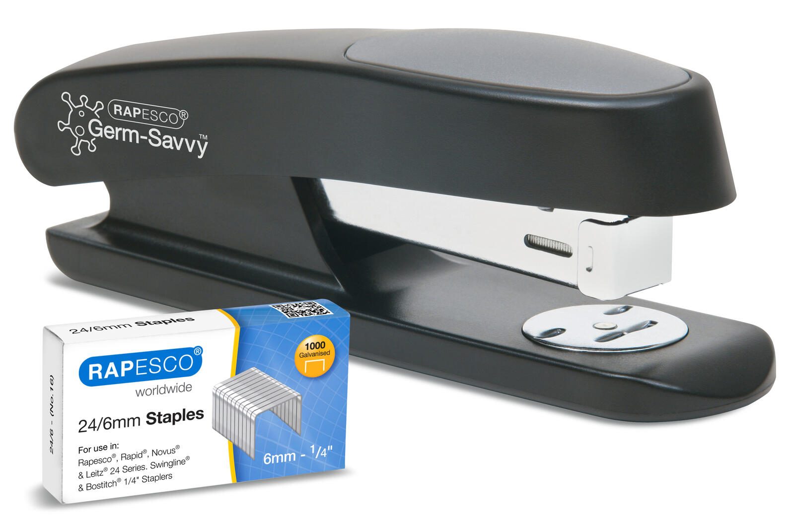RAPESCO® Heftgerät Germ-Savvy ECO Sting Ray schwarz, 1 St. 1482
