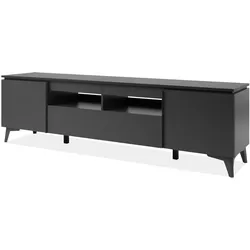 TV-LOWBOARD grau, Schiefer 177 cm, TV unterteil mit 6 Fächern