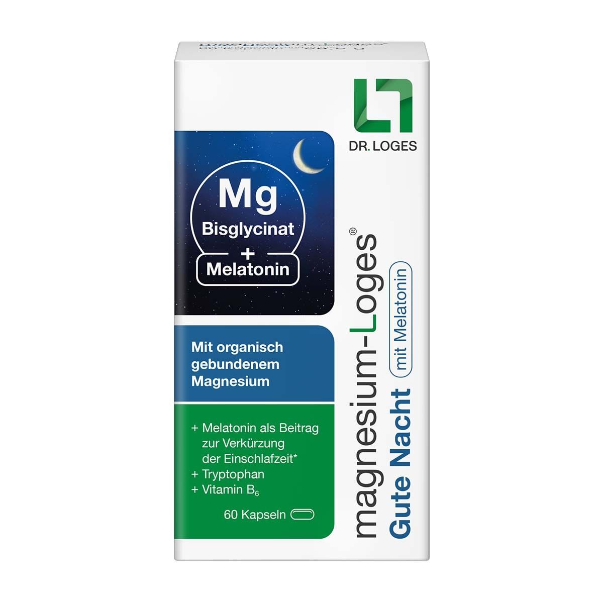 Magnesium-Loges Gute Nacht mit Melatonin Kapseln 60 St