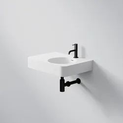 Steinberg Serie 449 Waschtisch Wandwaschtisch aus Mineo Stone, matt white, 449 7110 W 449 7110 W
