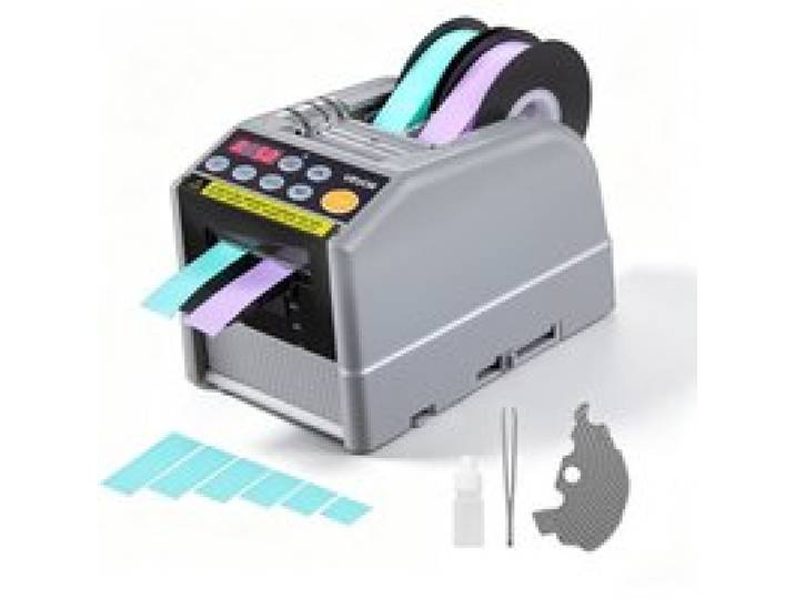 VEVOR Automatischer Klebebandspender mit 5-999mm Einstellbare Schnittlänge, Elektrischer Klebebandschneider für Verpackung Lagerung, 6-60mm Bandbreite, Geeignet für Bänder & Schleifen, Tastensteuerung