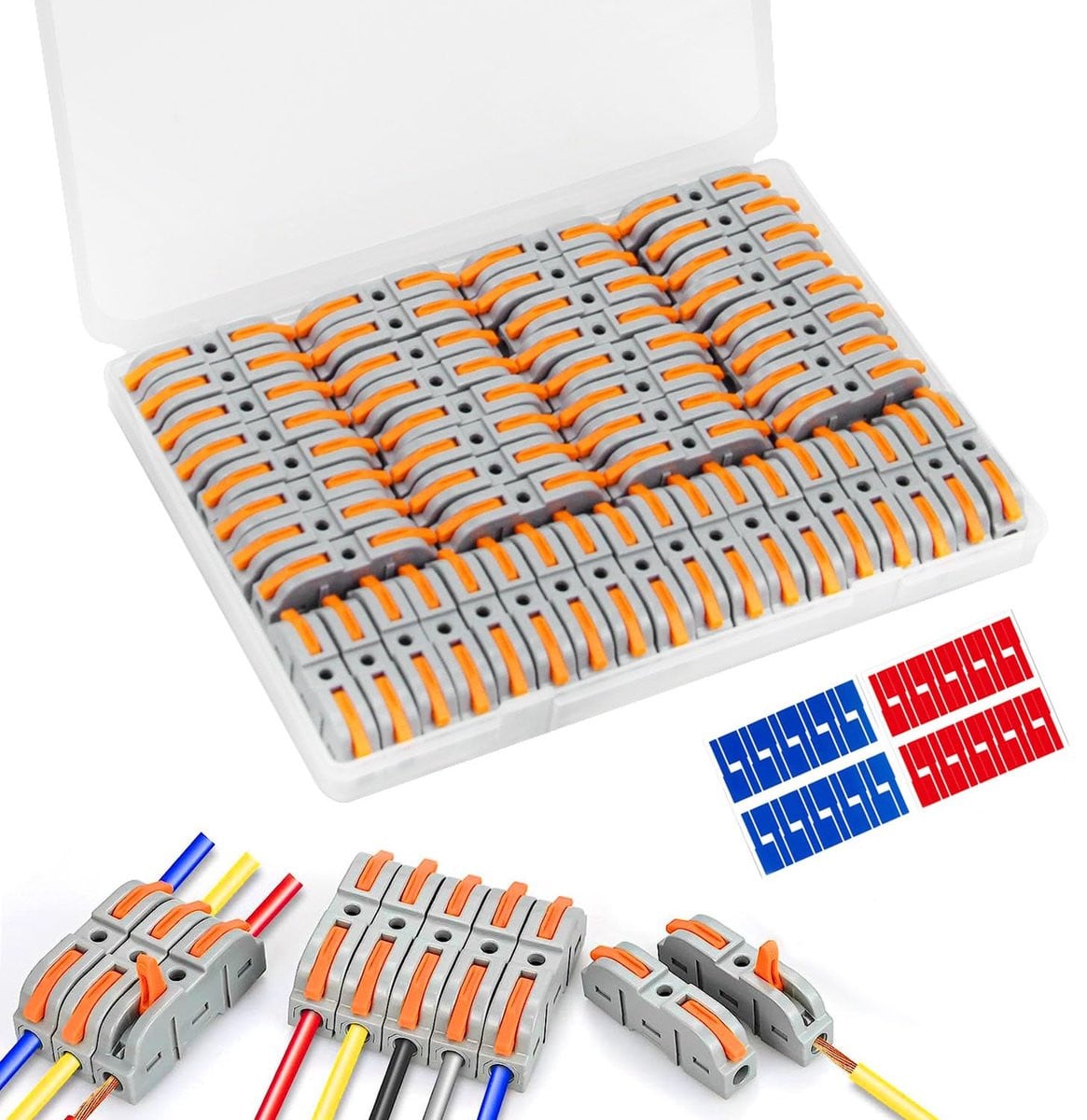 ShopVlot Kabelconnectoren 50 stuks - Tinnen koper met 40 kabellabels