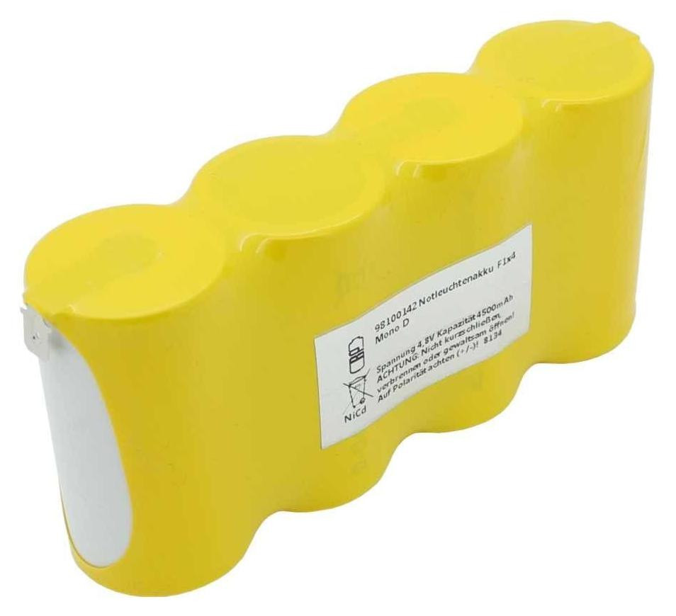 AccuCell Notlichtaccu NiMH, 4,8V, 4500mAh, type F1x4 Mono D, met Faston-aansluiting