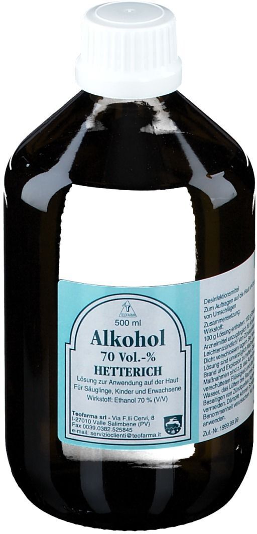 Alkohol 70% V/V Hetterich 500 ml Lösung