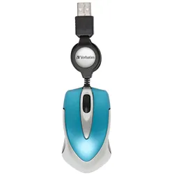 Verbatim Go Mini  Optical Travel kabelgebundene Maus - Caribbean Blue