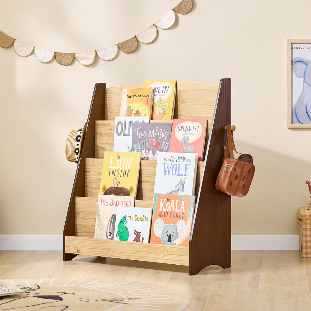 SoBuy Bibliothèque enfant 4 étagères 91x30.4x88.5cm Marron 91x88x30cm