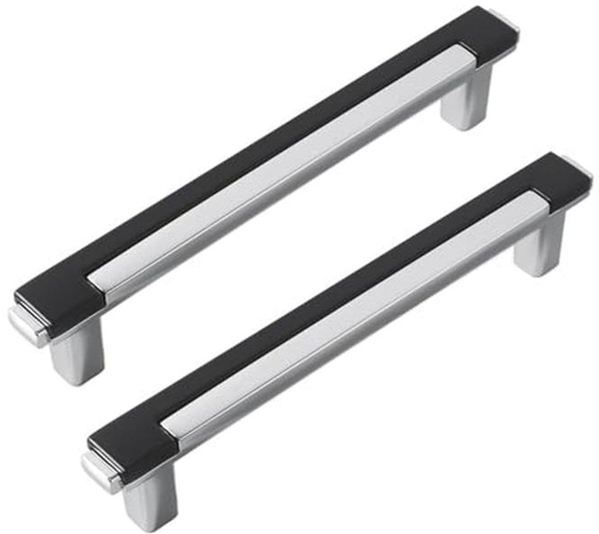 Moderne Zwarte en Zilveren Keukenkast Handgrepen 192mm - 6 Stuks