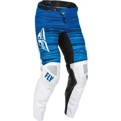 Fly Racing Kinetic Wave, Textilhose - Weiß/Blau - 32