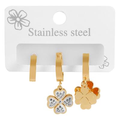 Kettenanhänger ADELIA´S "Anhänger – Kleeblatt Anhänger aus Edelstahl", gold, Schmuckanhänger, Damen, Edelstahl, Kettenanhänger, Perfekt als Geschenk für besondere Menschen