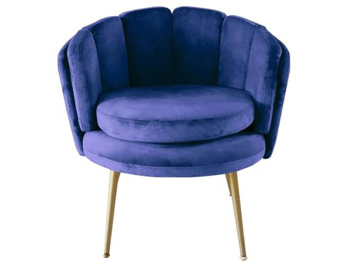 Menzzo Brenda Runder Sessel mit Samtbezug Blau