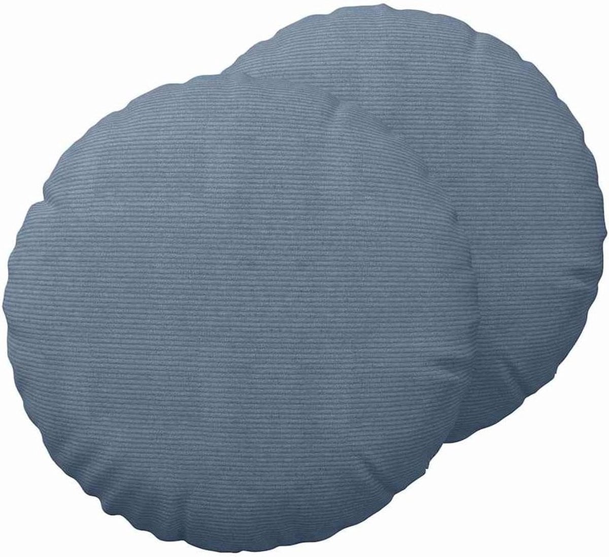 Rond Zitkussen Corduroy Blauw - Ø 80 cm